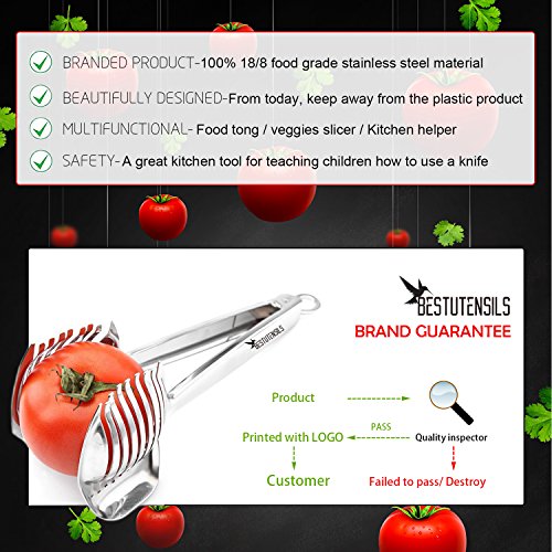 Stainless Steel Tomato Slicer: Multipurpose Fruit Tongs