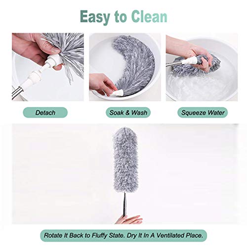 Extendable Microfiber Feather Duster for Ceiling Fans & Cars
