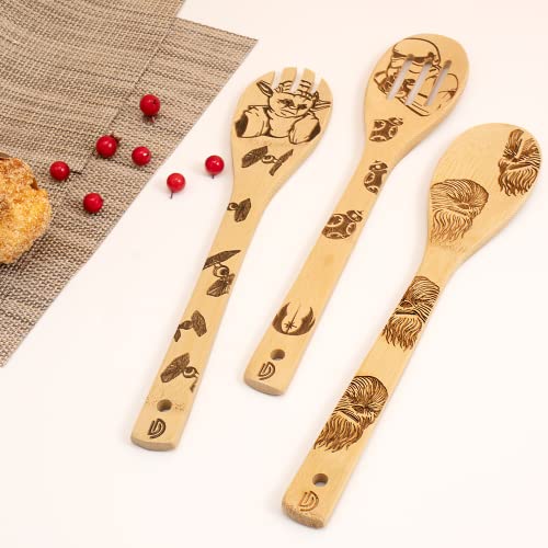 Star Wars Burned Wooden Cooking Spoons - Premium Quality