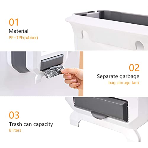 Foldable Kitchen Bin for Cupboard Door - 8L