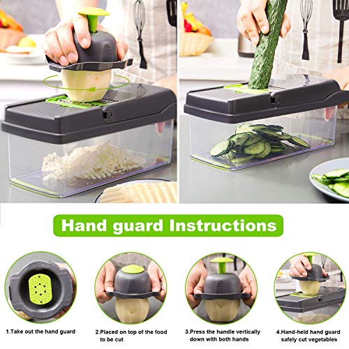 FUKTSYSM Mandoline Slicer - 15 in 1 Veggie Chopper