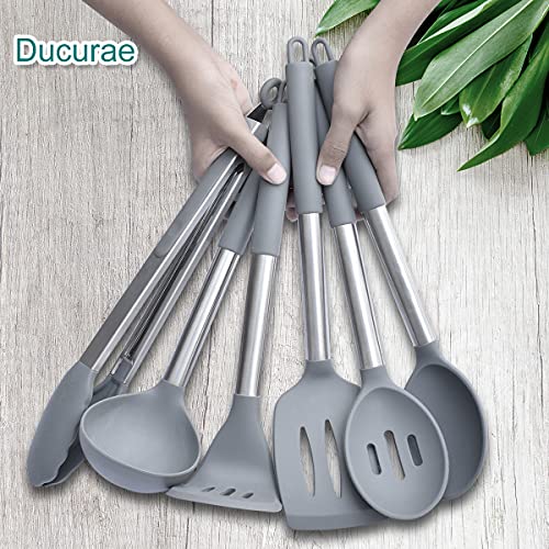 Ducurae Grey Silicone Kitchen Utensils Set