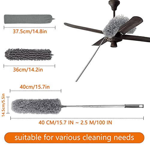 5PC Feather Duster Kit with Telescopic Pole