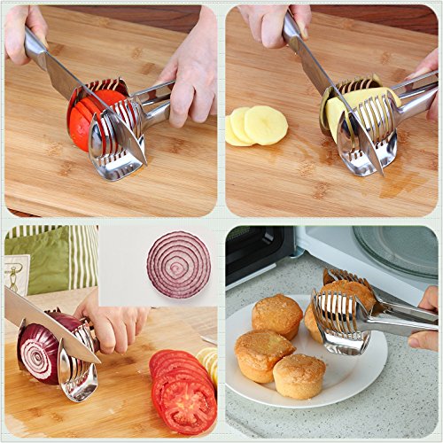 Stainless Steel Tomato Slicer: Multipurpose Fruit Tongs
