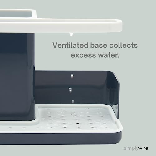 simplywire Sink Tidy/Caddy - Kitchen Organiser - Grey/White