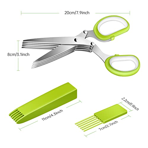 Senbos Herb Scissors: 5 Blades, Multifunctional Kitchen Essential