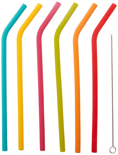 Joie Rainbow Reusable Silicone Straws - Set of 6