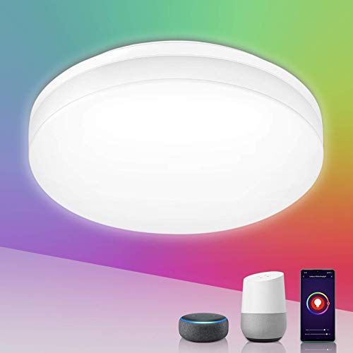 Smart LED Ceiling Light - Dimmable, RGB Color Changing, App/Voice Control
