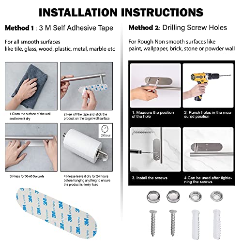 Mensha Kitchen Roll Holder - Silver Stainless Steel