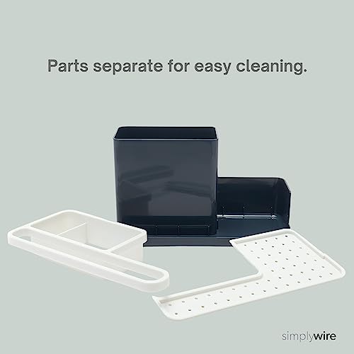 simplywire Sink Tidy/Caddy - Kitchen Organiser - Grey/White