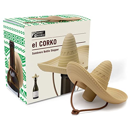 Sombrero Shaped Wine Stopper by Monkey Business