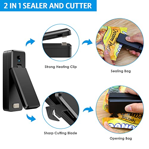 Brifit Mini Bag Sealer, USB Rechargeable, Portable Gadget