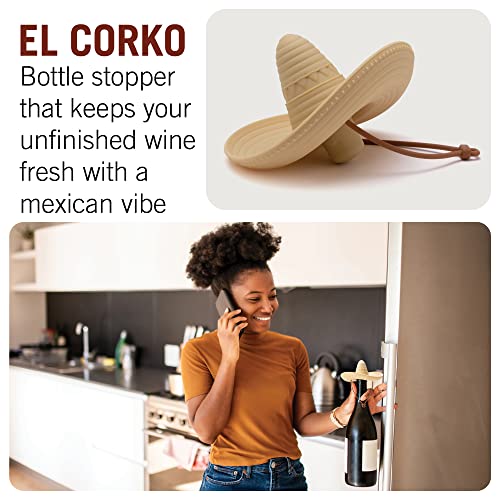Sombrero Shaped Wine Stopper by Monkey Business