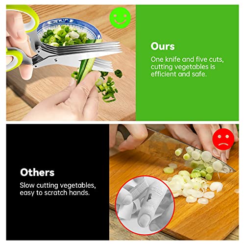 Senbos Herb Scissors: 5 Blades, Multifunctional Kitchen Essential