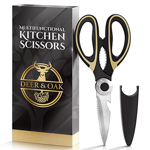 Premium Deer & Oak Heavy Duty Kitchen Scissors