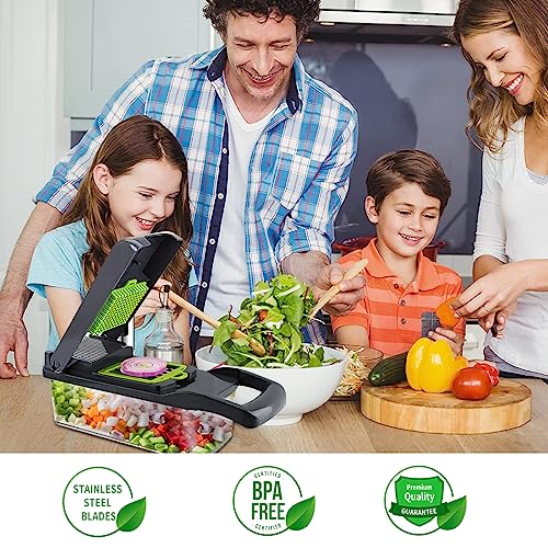 Toskope 14-in-1 Veggie Chopper Mandoline, Grey-Green