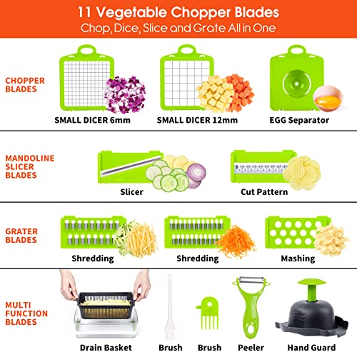Blue Vegetable Chopper with Mandoline Slicer