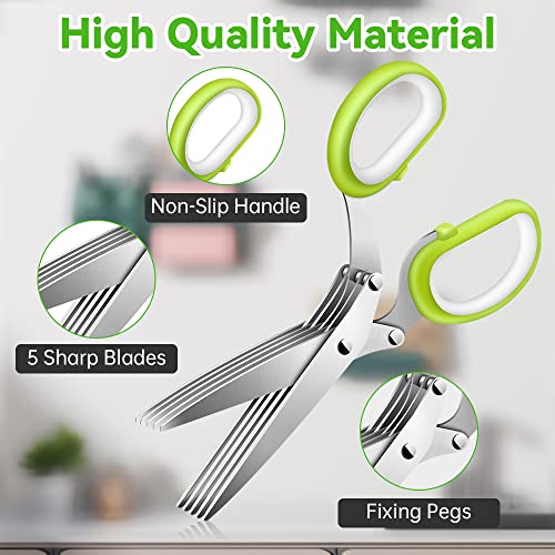 Senbos Herb Scissors: 5 Blades, Multifunctional Kitchen Essential