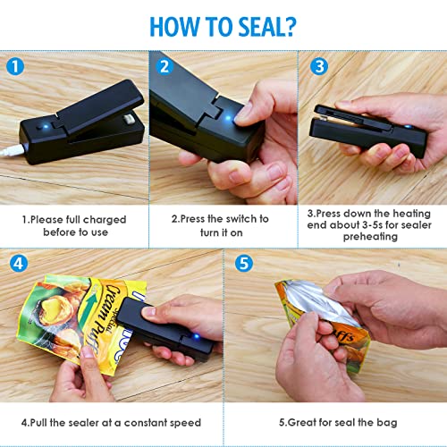 Brifit Mini Bag Sealer, USB Rechargeable, Portable Gadget