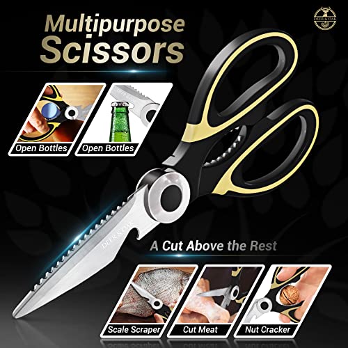 Premium Deer & Oak Heavy Duty Kitchen Scissors