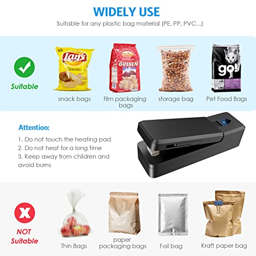 Brifit Mini Bag Sealer, USB Rechargeable, Portable Gadget