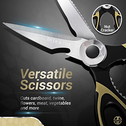 Premium Deer & Oak Heavy Duty Kitchen Scissors