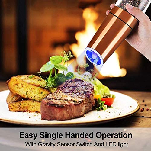 Electric Salt and Pepper Mill Set with LED Light