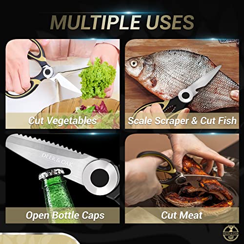 Premium Deer & Oak Heavy Duty Kitchen Scissors