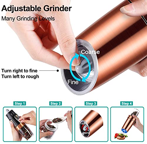 Electric Salt and Pepper Mill Set with LED Light