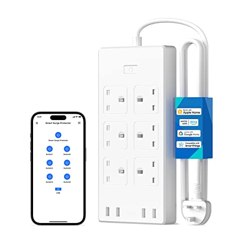 Smart Power Strip with 6 Gang and 4 USB Ports