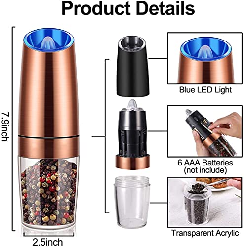 Electric Salt and Pepper Mill Set with LED Light