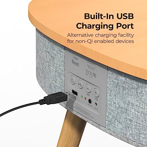 i-box Smart Table with Bluetooth Speaker & Wireless Charger