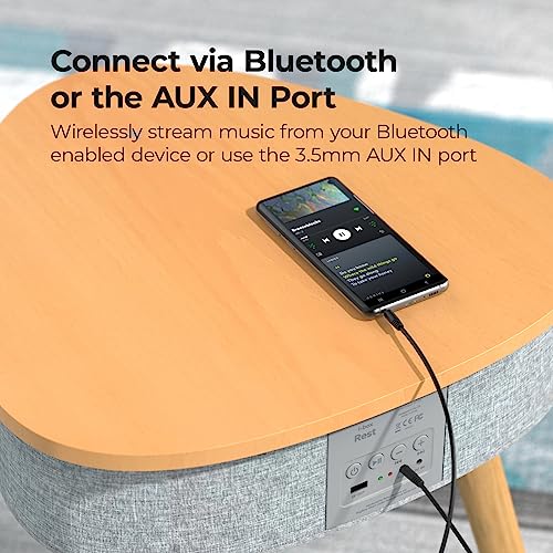 i-box Smart Table with Bluetooth Speaker & Wireless Charger