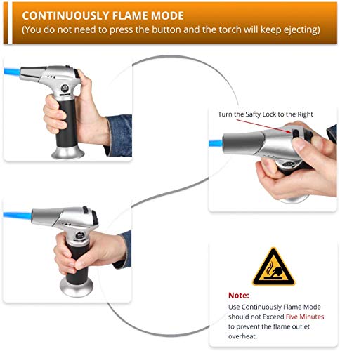 Adjustable Flame Blow Torch for Kitchen and More