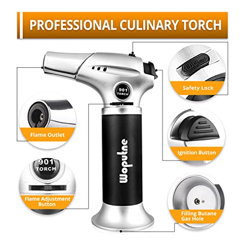 Adjustable Flame Blow Torch for Kitchen and More