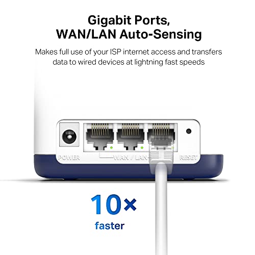 Mercusys AC1900 Mesh Wi-Fi: 6,000 ft², 100+ Devices, Gigabit Ports