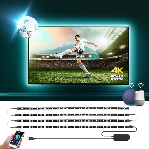 Smart LED TV Backlights: 2M RGB Strip Lights, Voice/App Control - 32-65 inch TV