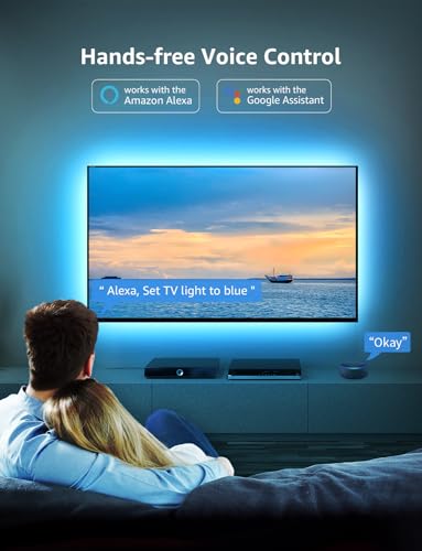 Smart LED TV Backlights: 2M RGB Strip Lights, Voice/App Control - 32-65 inch TV
