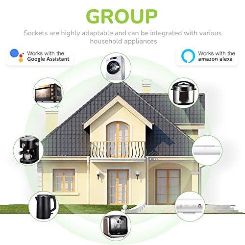 Smart WiFi Plug for Amazon Alexa - Energy Monitoring, 4 Pack