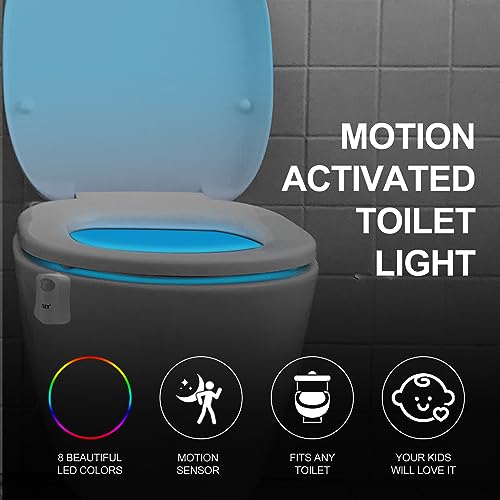 Motion Activated Toilet Night Light - 8 Color Modes