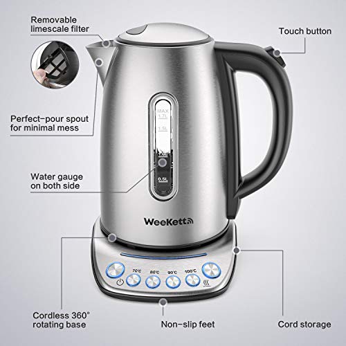 Smart Kettle - Voice Controlled, Variable Temperature, Stainless Steel