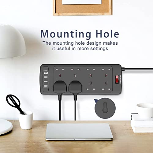 4 USB Slot Extension Lead with Power Strip
