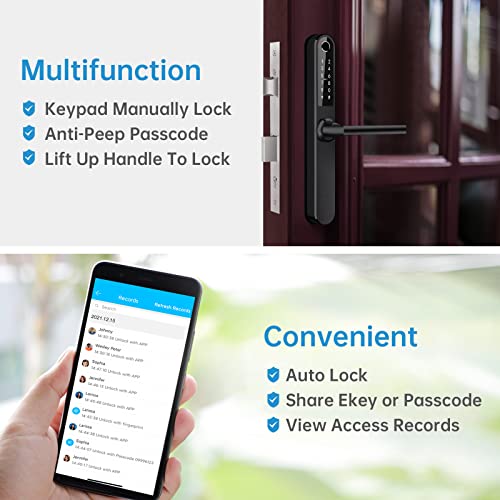 Ruveno Slim Smart Fingerprint Door Lock - Keyless Entry