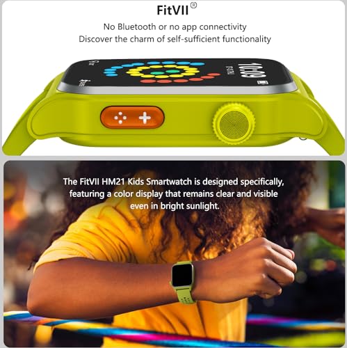 FITVII Kids Watch: Heart Rate Monitor, IP68 Waterproof