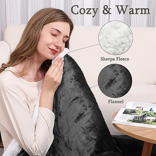 Electric Heated Blanket Throw with Timer and Auto Off