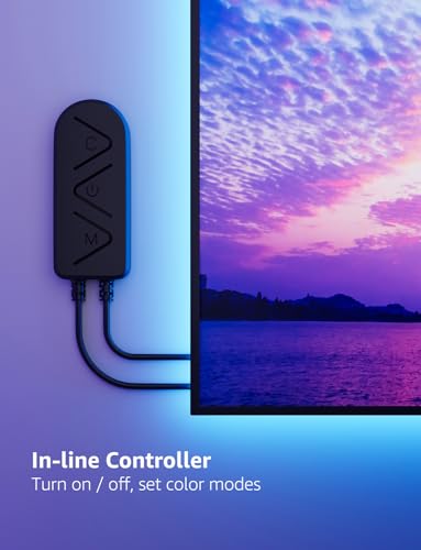 Smart LED TV Backlights: 2M RGB Strip Lights, Voice/App Control - 32-65 inch TV