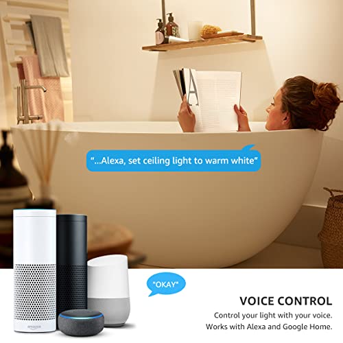 Smart LED Ceiling Light - Dimmable, RGB Color Changing, App/Voice Control