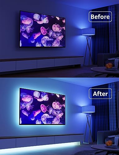 Smart LED TV Backlights: 2M RGB Strip Lights, Voice/App Control - 32-65 inch TV