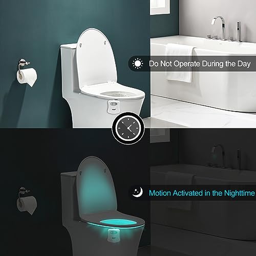 Motion Activated Toilet Night Light - 8 Color Modes