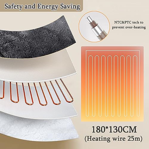 Electric Heated Blanket Throw with Timer and Auto Off
